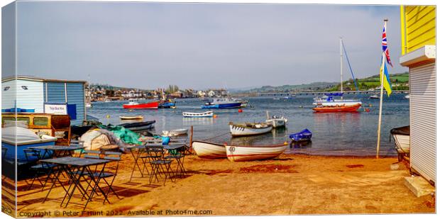 Teignmouth Back Beach High Tide Canvas Print by Peter F Hunt