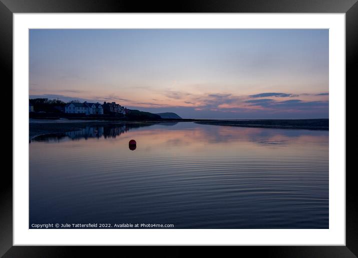 sunset at the Parrog Framed Mounted Print by Julie Tattersfield