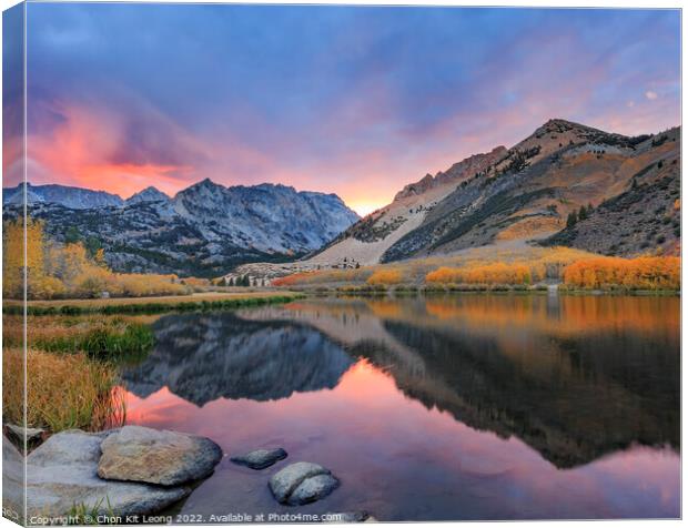 Sunset Mirror at Bishop, Autumn, Fall Color Canvas Print by Chon Kit Leong