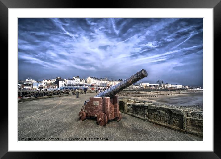 Bridlington North Pier Cannon, Yorkshire Coast Framed Mounted Print by Alison Chambers