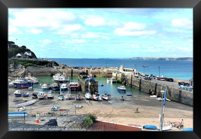 Low tide Harbor, Newquay, North Cornwall, UK. Framed Print by john hill
