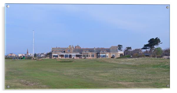 Royal Troon 18th green and clubhouse Acrylic by Allan Durward Photography