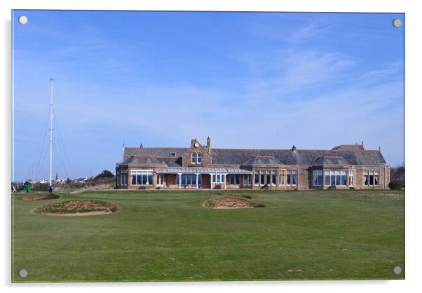 Royal Troon G.C 18th green and clubhouse Acrylic by Allan Durward Photography
