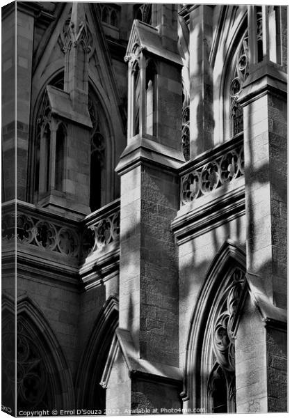 St. Patrick's Cathedral Facade Architectural Details Canvas Print by Errol D'Souza