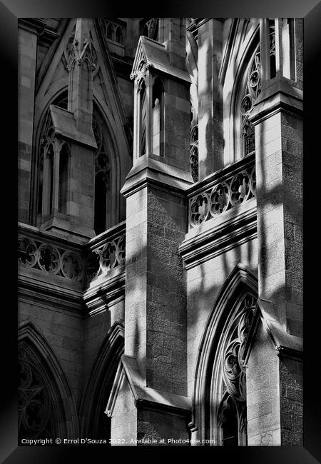 St. Patrick's Cathedral Facade Architectural Details Framed Print by Errol D'Souza
