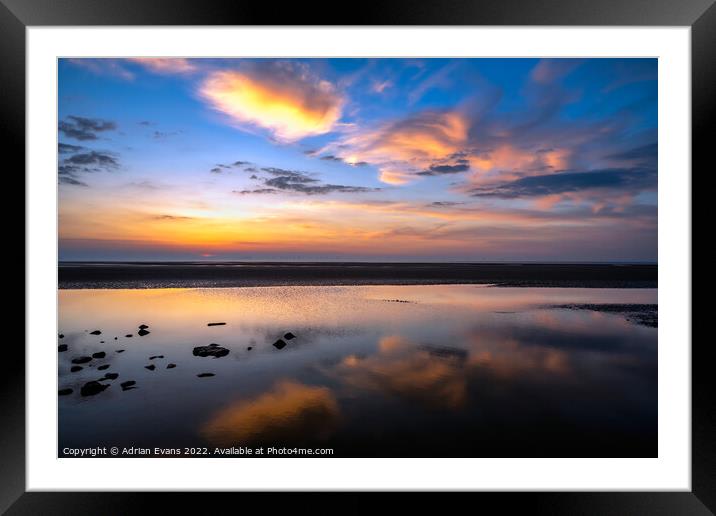 Ocean Sunset Wales Framed Mounted Print by Adrian Evans