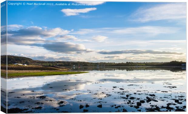 Tranquil Seascape in Red Wharf Bay Anglesey Canvas Print by Pearl Bucknall