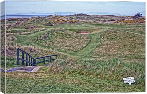 Postage Stamp 8th at Royal Troon Canvas Print by Allan Durward Photography