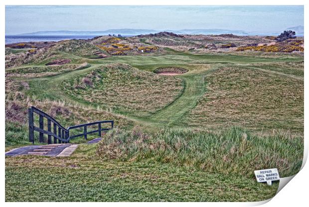 Postage Stamp 8th at Royal Troon Print by Allan Durward Photography