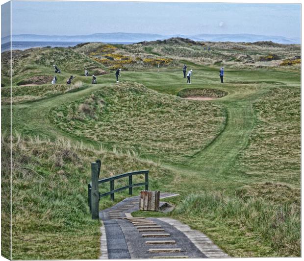 Postage Stamp 8th hole at Royal Troon Canvas Print by Allan Durward Photography