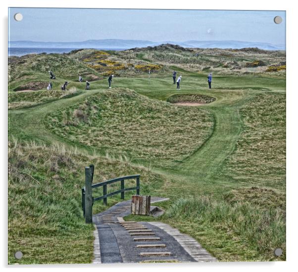 Postage Stamp 8th hole at Royal Troon Acrylic by Allan Durward Photography