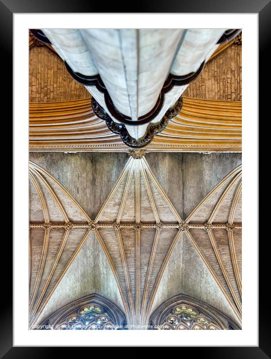Looking Up Lincoln Cathedral Framed Mounted Print by Rick Lindley