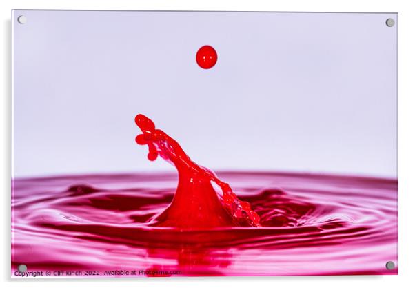 Water drop - Pink Acrylic by Cliff Kinch