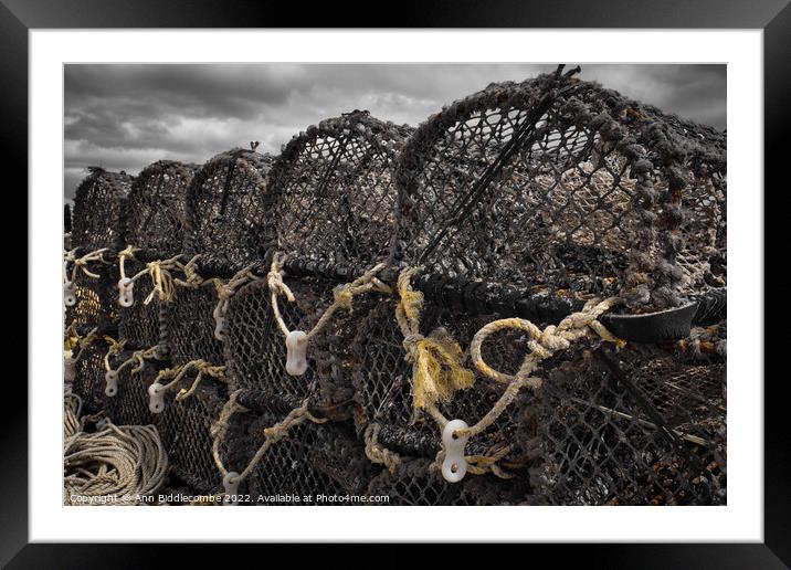 Fishing pots ready to go out Framed Mounted Print by Ann Biddlecombe