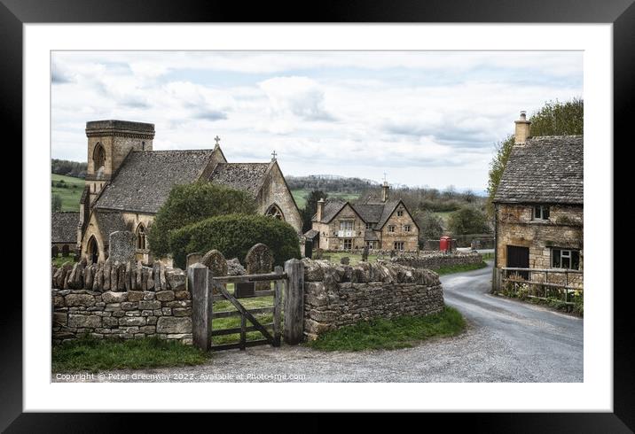The Quintessential English Village Of Snowshill In The Cotswolds Framed Mounted Print by Peter Greenway