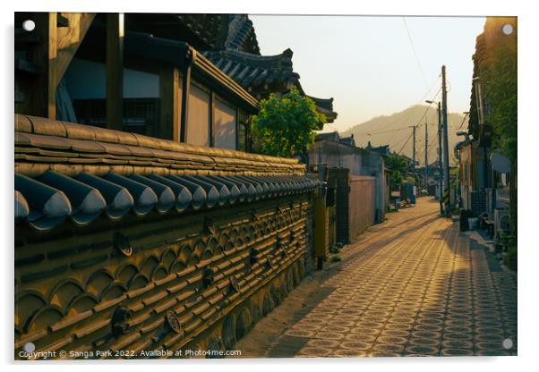 Korean traditional houses alley in Gyeongju Acrylic by Sanga Park