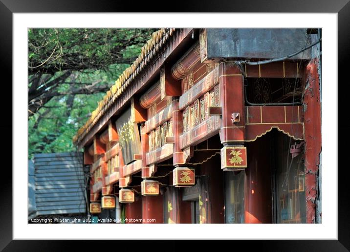 Traditional ornaments on building in Beijing Framed Mounted Print by Stan Lihai