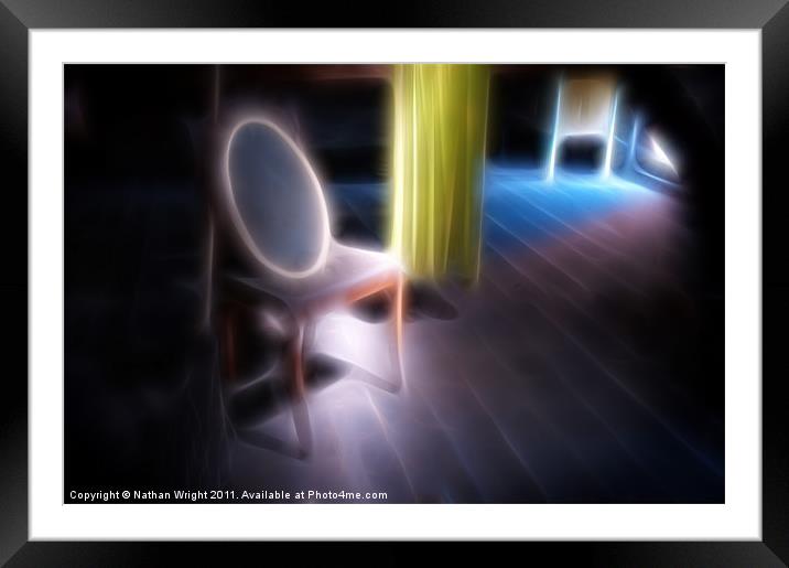 Ghost chair and mirror Framed Mounted Print by Nathan Wright