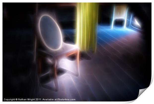 Ghost chair and mirror Print by Nathan Wright