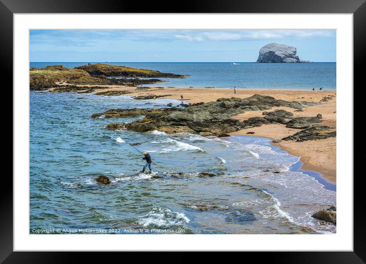 Sea angler and Bass Rock Framed Mounted Print by Angus McComiskey