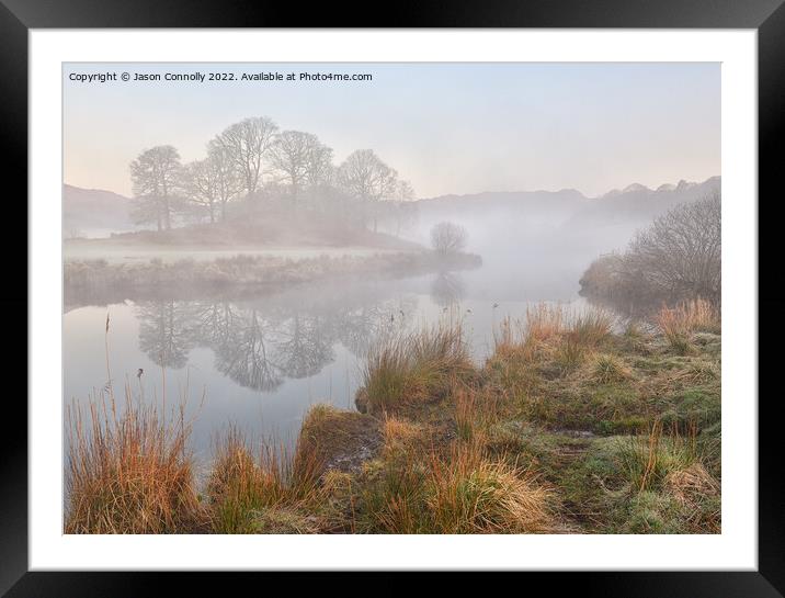 Morning Mist Along The Brathay Framed Mounted Print by Jason Connolly