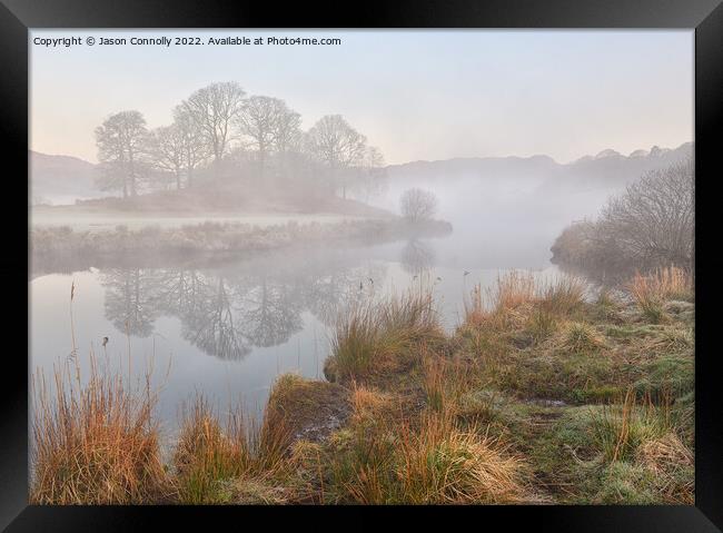 Morning Mist Along The Brathay Framed Print by Jason Connolly