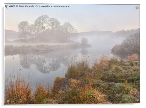 Morning Mist Along The Brathay Acrylic by Jason Connolly