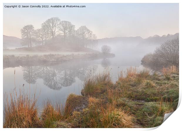 Morning Mist Along The Brathay Print by Jason Connolly