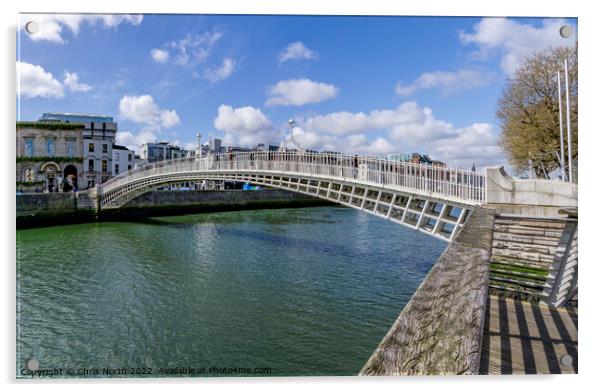 Halfpenny Bridge, Dublin. Acrylic by Chris North