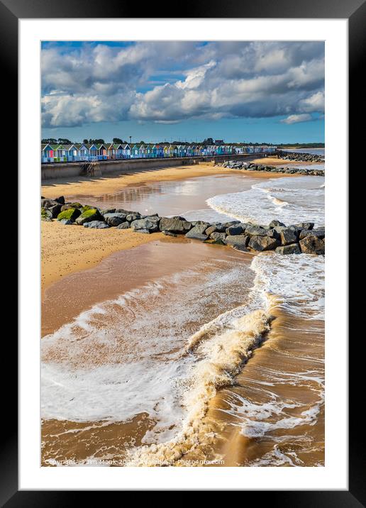 Southwold beach and rock groynes Framed Mounted Print by Jim Monk
