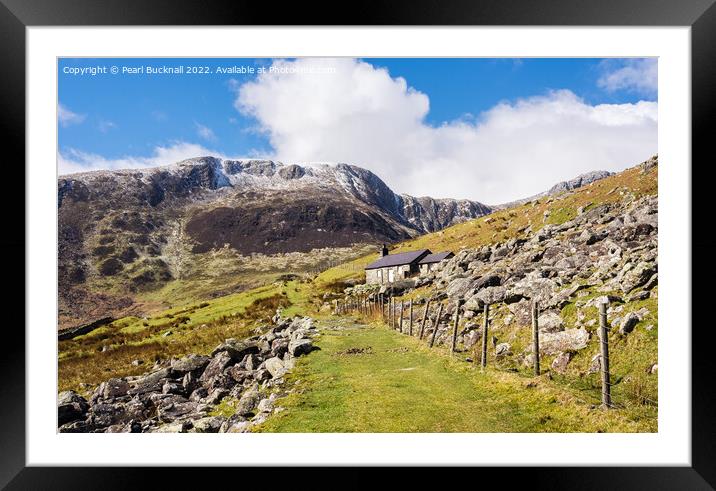 Cwm Eigiau and Pen yr Helgi Du Snowdonia Wales Framed Mounted Print by Pearl Bucknall