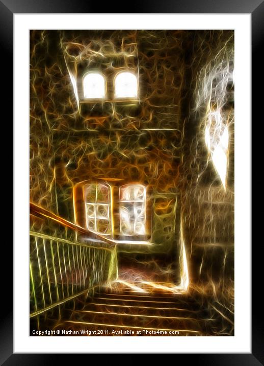Abstract spooky stairs Framed Mounted Print by Nathan Wright