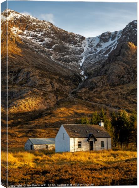 A solitary cottage in the Scottish Highlands Canvas Print by Northern Wild