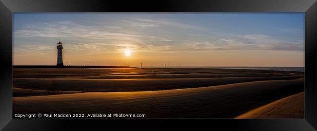 New Brighton Beach Sunset Panorama Framed Print by Paul Madden