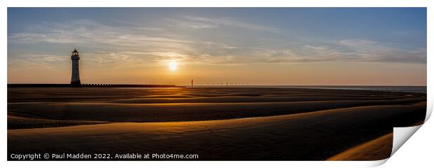 New Brighton Beach Sunset Panorama Print by Paul Madden