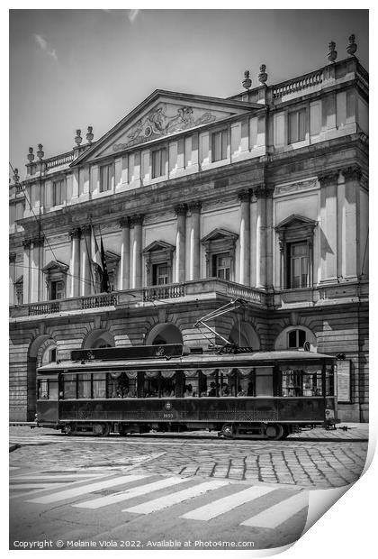 MILAN Teatro alla Scala & Tram | monochrome Print by Melanie Viola