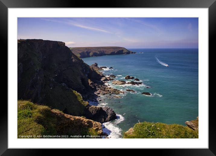 Hells Mouth cliffs Framed Mounted Print by Ann Biddlecombe