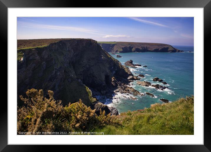 Hells Mouth Cornwall Framed Mounted Print by Ann Biddlecombe