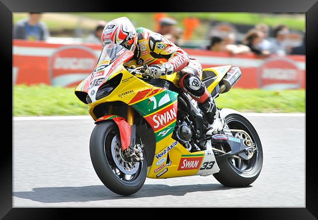 Tommy Hill at Cadwell Park 2011 Framed Print by SEAN RAMSELL