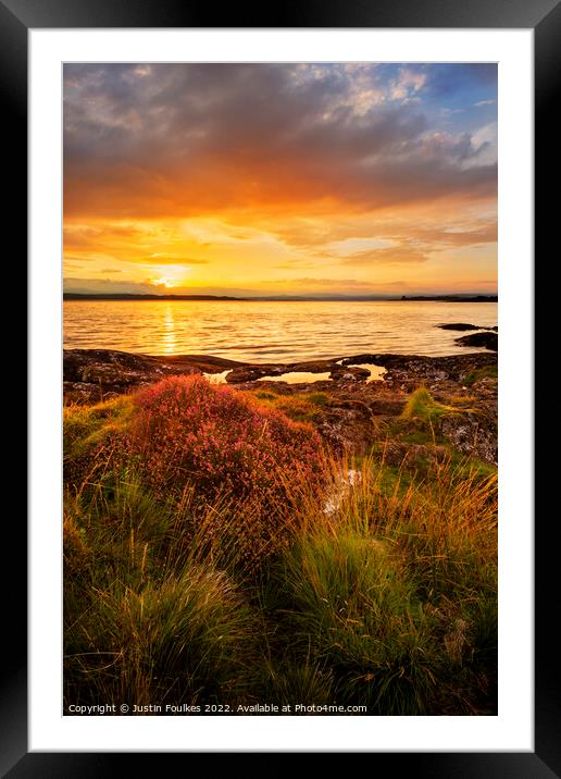 Sunset over The Sound of Mull, Scotland Framed Mounted Print by Justin Foulkes