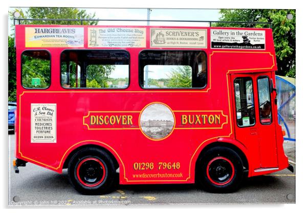 Tour bus, Buxton, Derbyshire. Acrylic by john hill