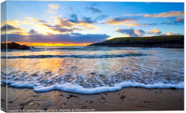 Sunset, Cable Bay, Anglesey, Wales Canvas Print by Gordon Maclaren