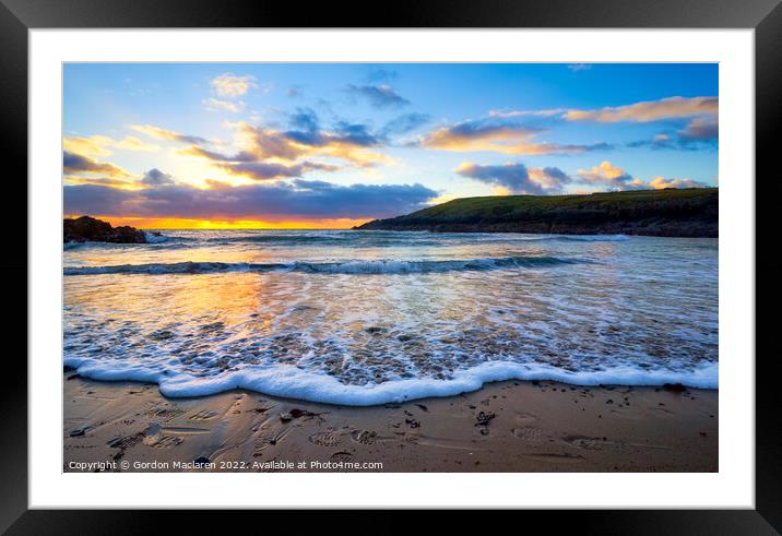 Sunset, Cable Bay, Anglesey, Wales Framed Mounted Print by Gordon Maclaren
