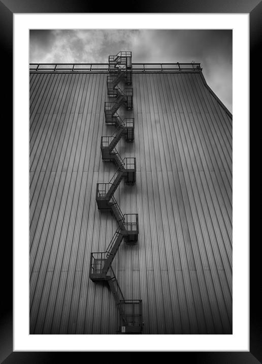 Roof Access RAF Cosford - Mono Framed Mounted Print by Glen Allen
