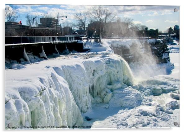 Outdoor Frozen Rideau Falls Acrylic by Stephanie Moore