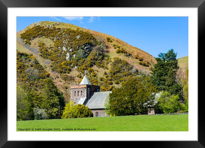 All Saints Church and Priest's Crag, Watermillock, Ullswater Framed Mounted Print by Keith Douglas