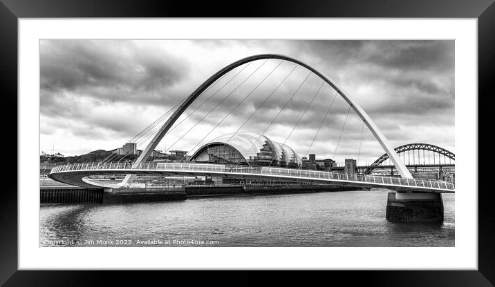 Gateshead Millennium Bridge. Framed Mounted Print by Jim Monk