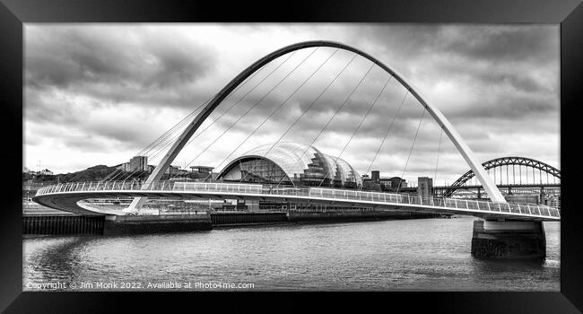 Gateshead Millennium Bridge. Framed Print by Jim Monk
