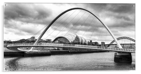 Gateshead Millennium Bridge. Acrylic by Jim Monk