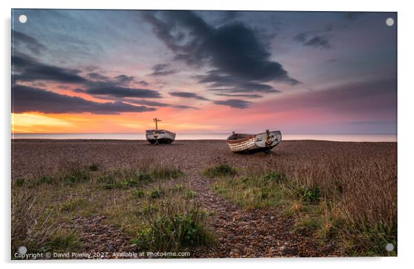 Sunrise on Aldeburgh Beach Acrylic by David Powley